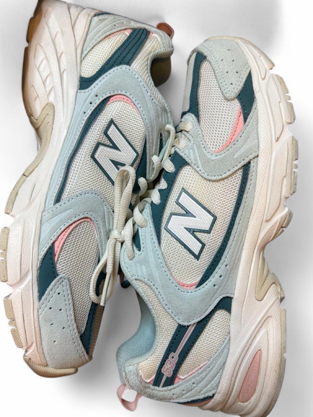 New Balance Women's Sneakers in Pale Blue, Teal & Pink